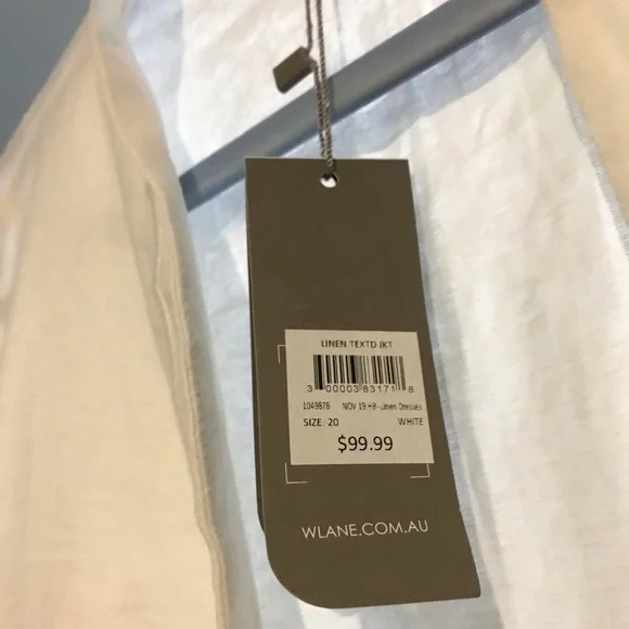 Size 20 NWT White Linen over-jacket/coat - Picture 5 of 15